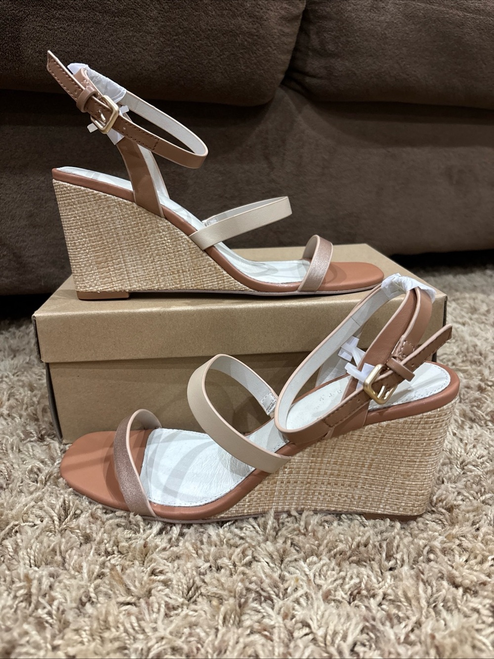 Sanctuary Wink Wedge Sandals Women's Size 8.5 Tan